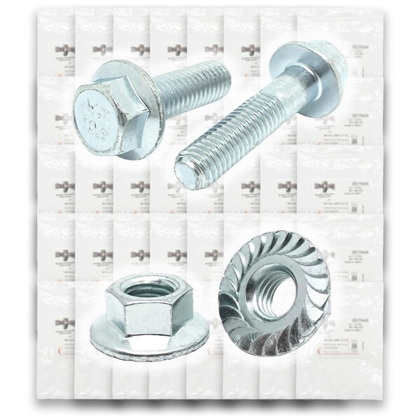 Boltsandnuts.Com Metric Class 10.9 JIS Hex Flange Frame Bolts & Serrated Nuts Assortment M6-M10 762 PCS Assortment Kit #364 - main